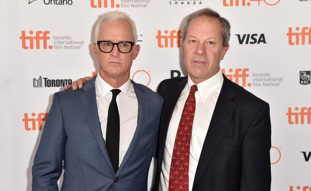 John Slattery (L) and Ben Bradlee Jr. attend the 'Spotlight' premiere during the 2015 Toronto International Film Festival at the Princess of Wales Theatre on September 14, 2015 in Toronto, Canada. (Photo by Alberto E. Rodriguez/Getty Images)