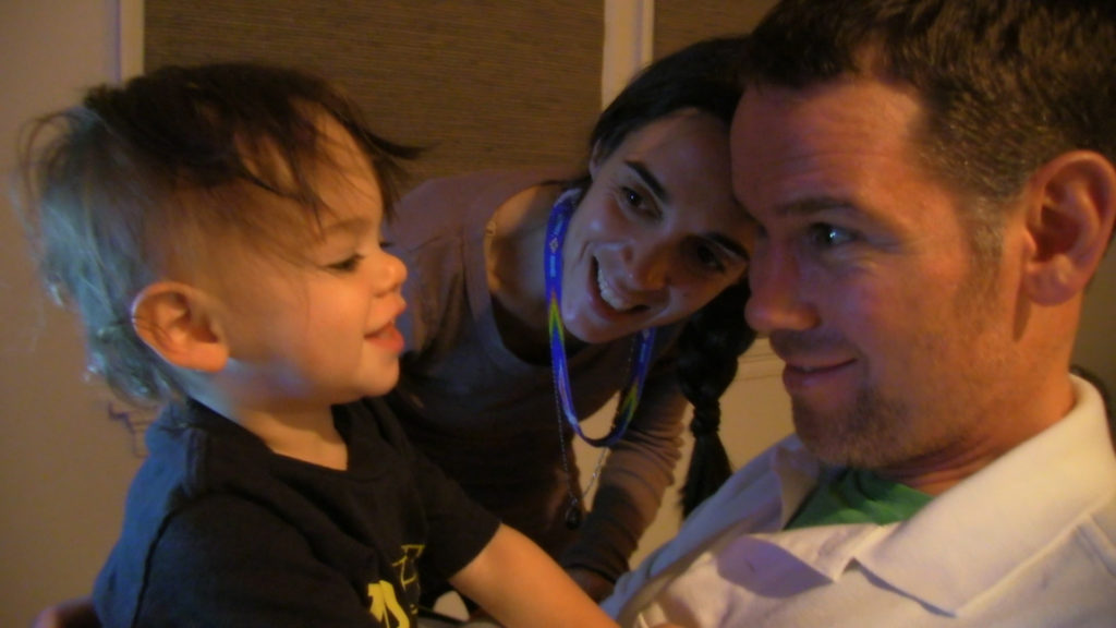 Still of Steve Gleason, his wife Michel, and their son Rivers, from the film 'Gleason,' (Image Courtesy of Amazon Studios)