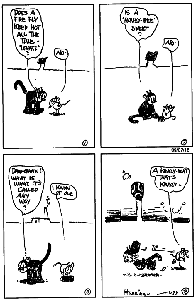 Krazy Kat comic by George Herriman (Comic Strip Library) [Public domain], via Wikimedia Commons