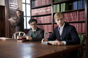 Left to right: Ben Foster as Williams Burroughs, Daniel Radcliffe as Allen Ginsberg and Dane DeHaan as Lucien Carr Photo by Clay Enos, Courtesy of Sony Pictures Classics 