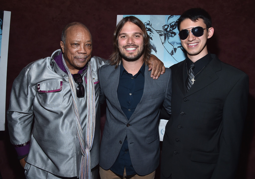 Quincy Jones, Alan Hicks, and Justin Kauflin at the premiere of "Keep On Keepin On"