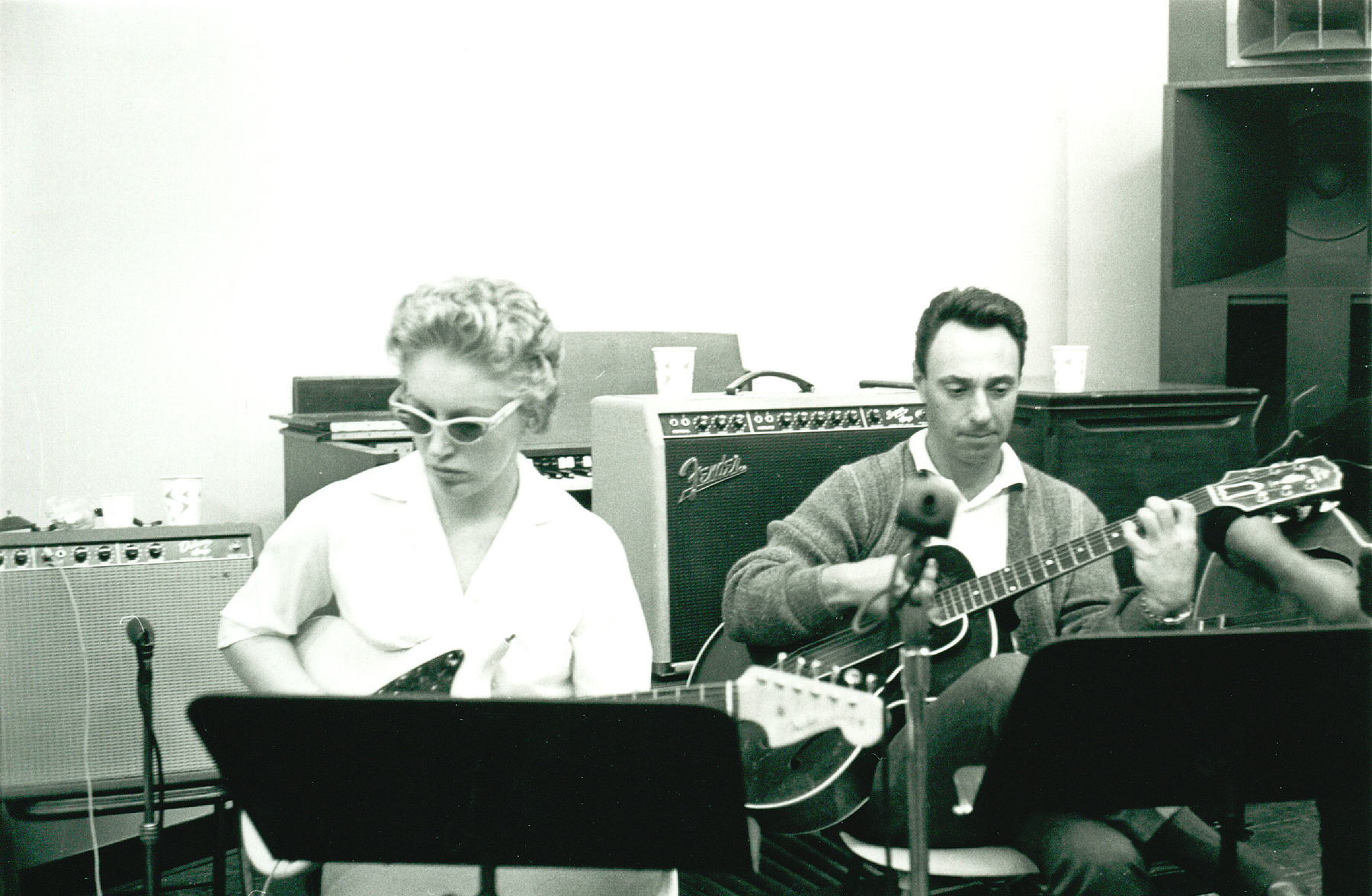 Carol Kaye and Bill Pitman in THE WRECKING CREW, a Magnolia Pictures release. Photo courtesy of Magnolia Pictures.