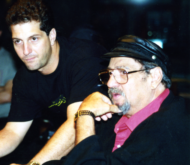 Director Denny Tedesco with him father Tommy Tedesco in THE WRECKING CREW, a Magnolia Pictures release. Photo courtesy of Magnolia Pictures.