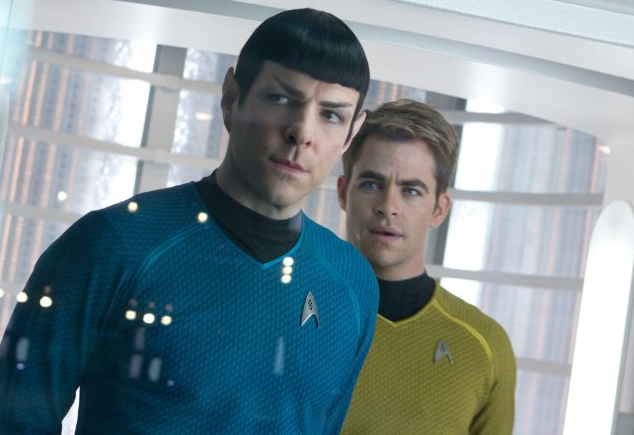 Zachary Quinto and Chris Pine in "Star Trek Into Darkness."