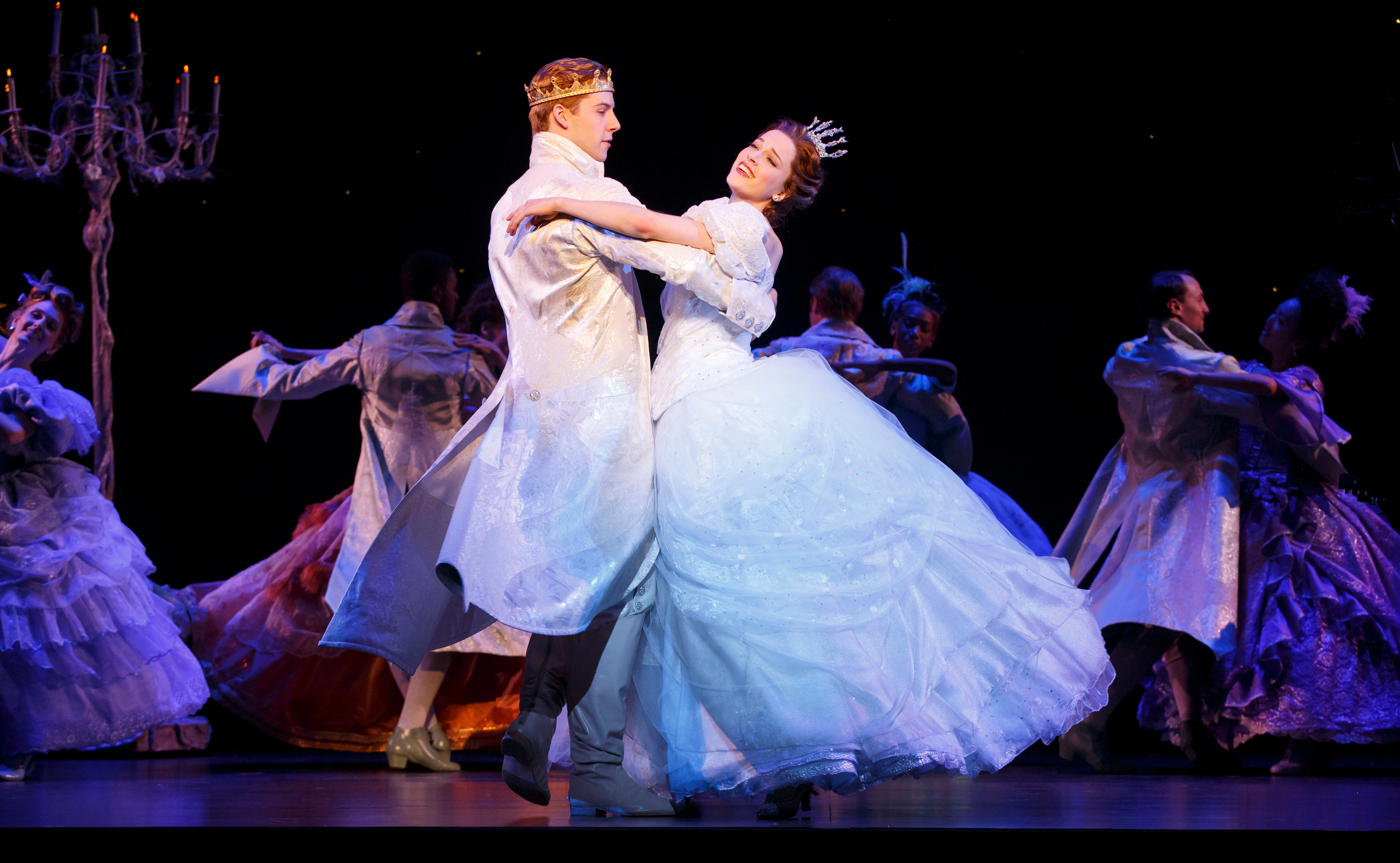 Prince Charming and Cinderella, in Center Theater Group's new production of the Rodgers and Hammerstein music. Everyone's eye-liner looks fantastic. 