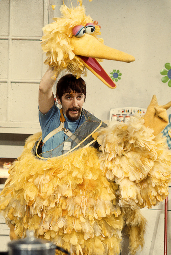 Archival photo of Caroll Spinney puppeteering Big Bird. Photo courtesy of Robert Furhing.