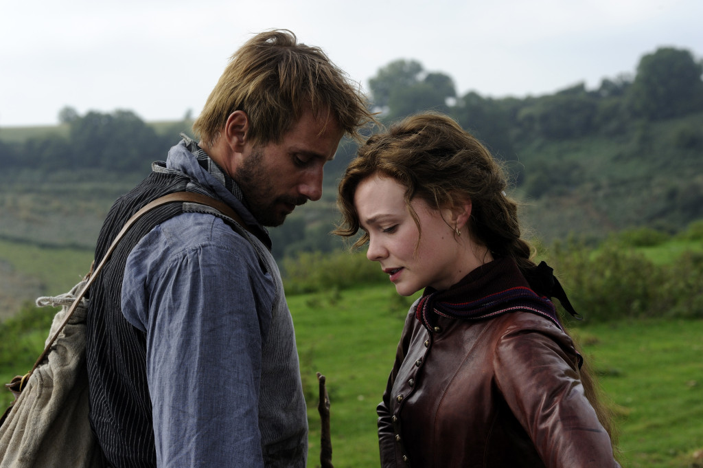 Matthias Schoenaerts as "Gabriel" and Carey Mulligan as "Bathsheba" on the set of "Far From The Madding Crowd." Photos by Alex Bailey. © 2014 Twentieth Century Fox Film Corporation All Rights Reserved.