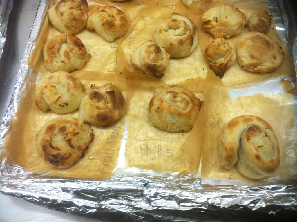 A few homemade knishes. Photo Credit: Laura Silver.