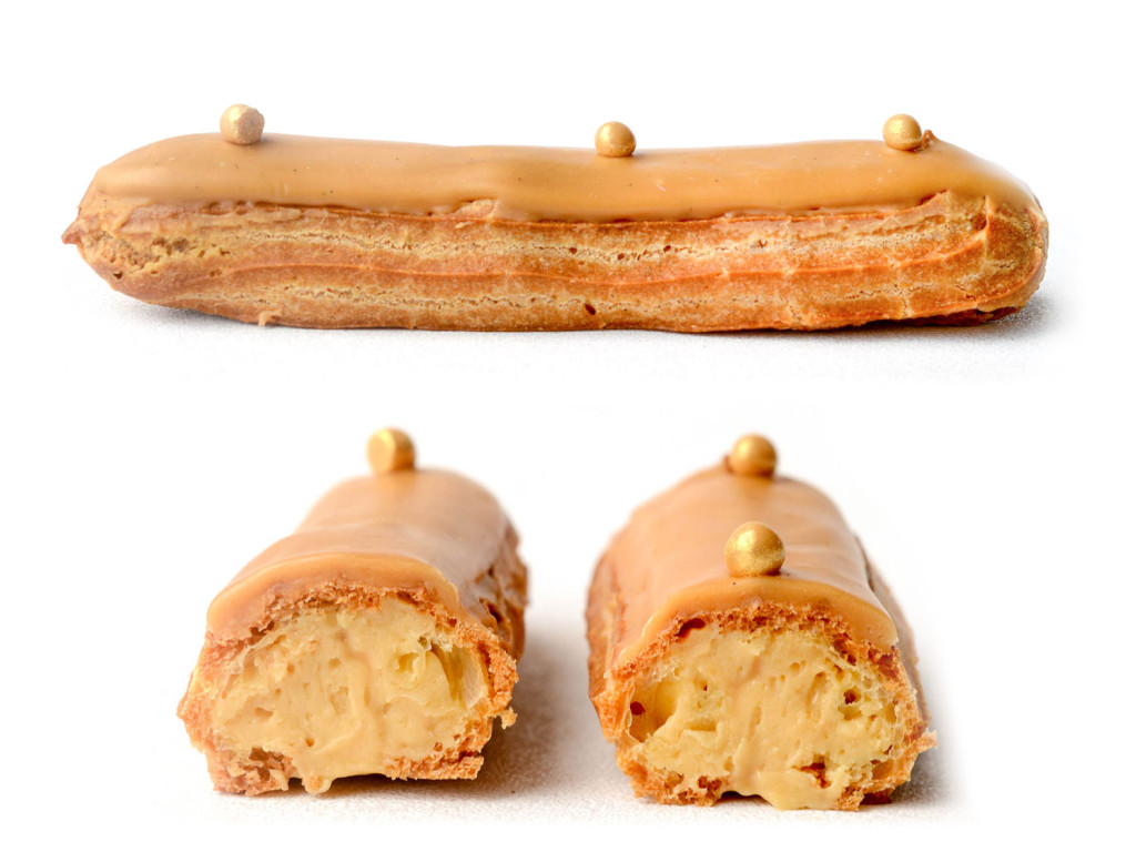 A photo of the dulce de leche eclair sold at Epicerie Boulud in New York City. (Photo Credit: Niko Triantafillou / Dessertbuzz)