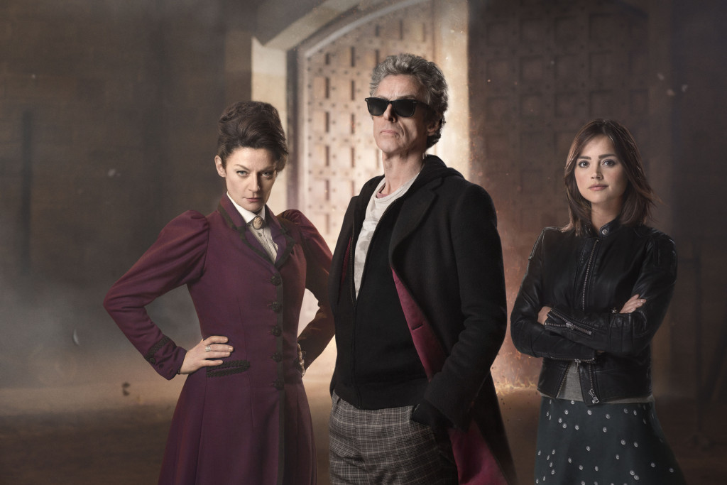 Doctor Who, Season 9, Episode 1, Missy (Michelle Gomez), the Doctor (Peter Capaldi) and Clara Oswald (Jenna Coleman). Photo Credit: Simon Ridgway, © BBC WORLDWIDE LIMITED
