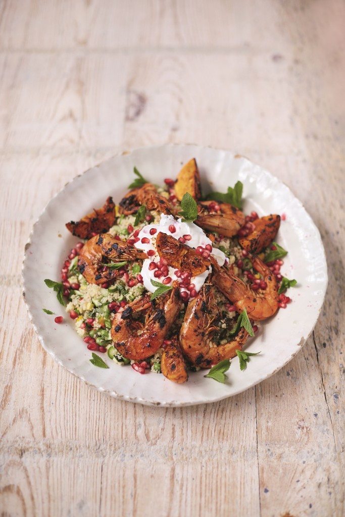 JO Super Food_Sizzling Moroccan Prawns, Fluffy Couscous and Rainbow Salsa