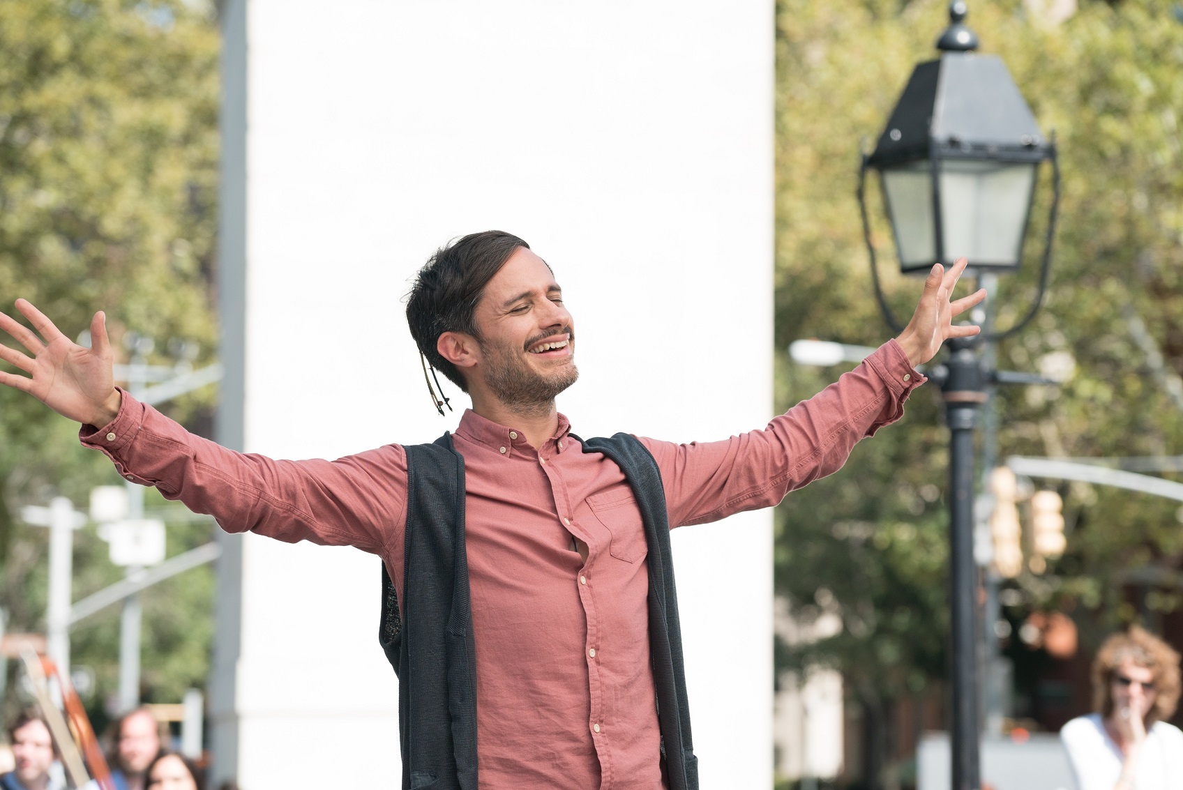Gael Garcia Bernal, as Rodrigo, accepts the world's adulation. (Courtesy Amazon Studios.)