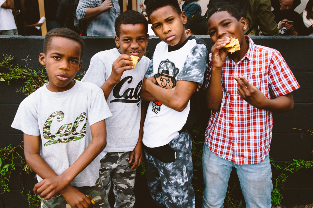 Kids eating at LocoL during Grand Opening. (Photo Credit: Audrey Ma)