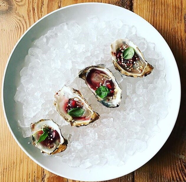 The pomegranate oyster at Olympia Oyster Bar. This will be back on the menu in the next few weeks as their fall oyster. (Photo Courtesy of Olympia Oyster Bar)