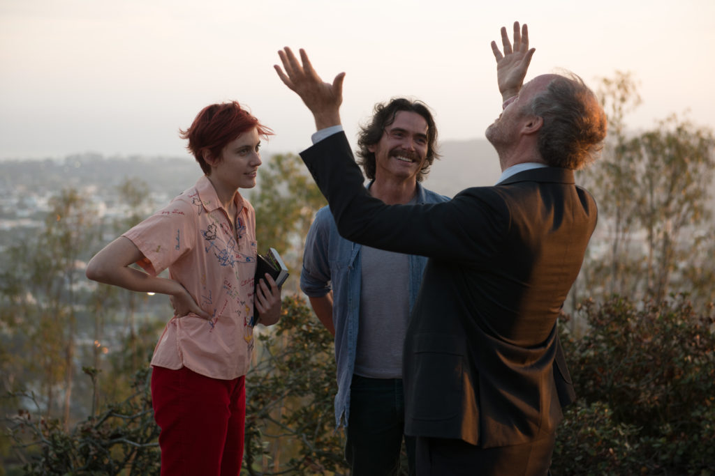 Greta Gerwig, Billy Crudup and Mike Mills on the set of "20th Century Women." (Photo Credit: Lindsay Macik/A24)