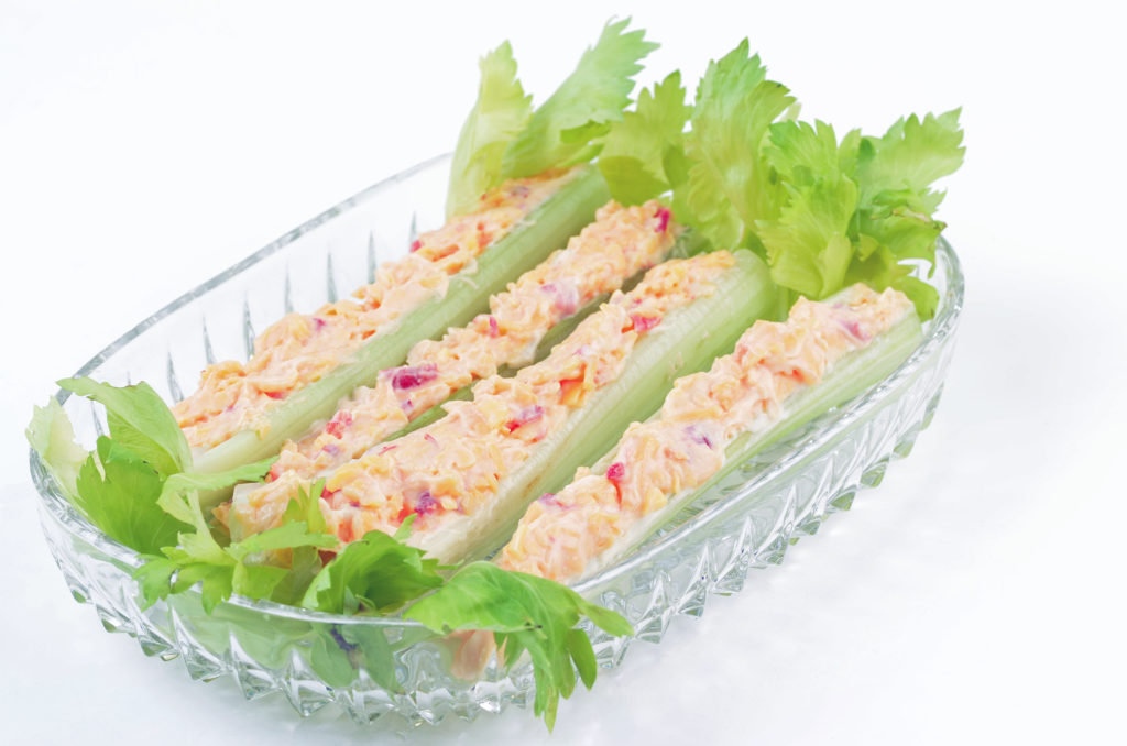 Old school dish of celery sticks stuffed with pimento cheese mixture. (Photo Credit: Warren_Price / Thinkstock.com)