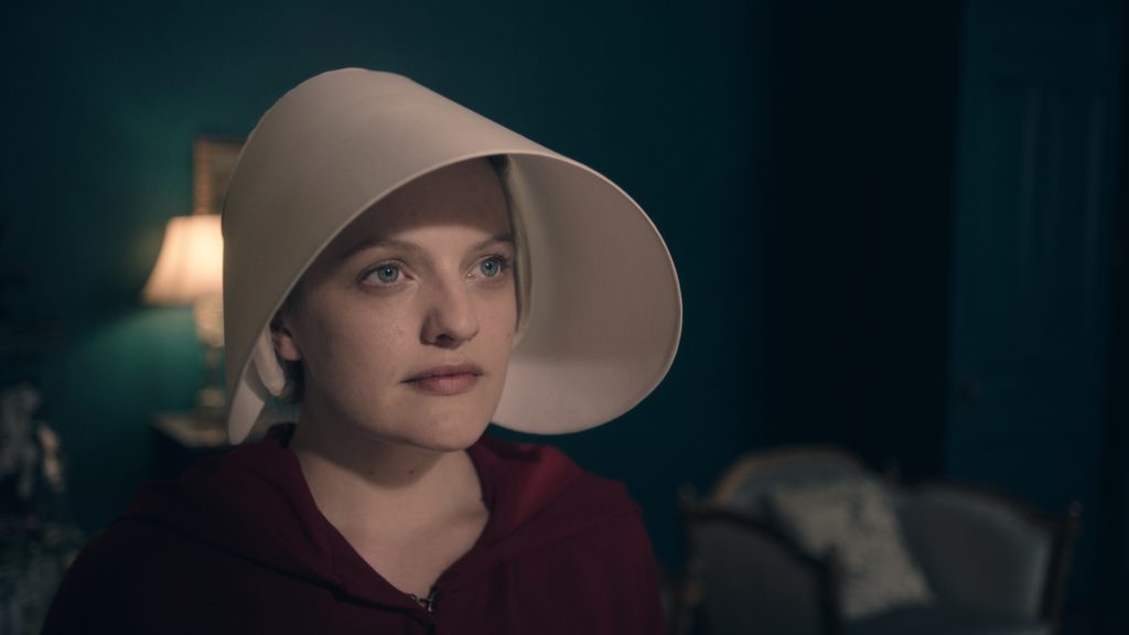 Offred (Elisabeth Moss), shown. (Photo Credit: Take Five/Hulu)